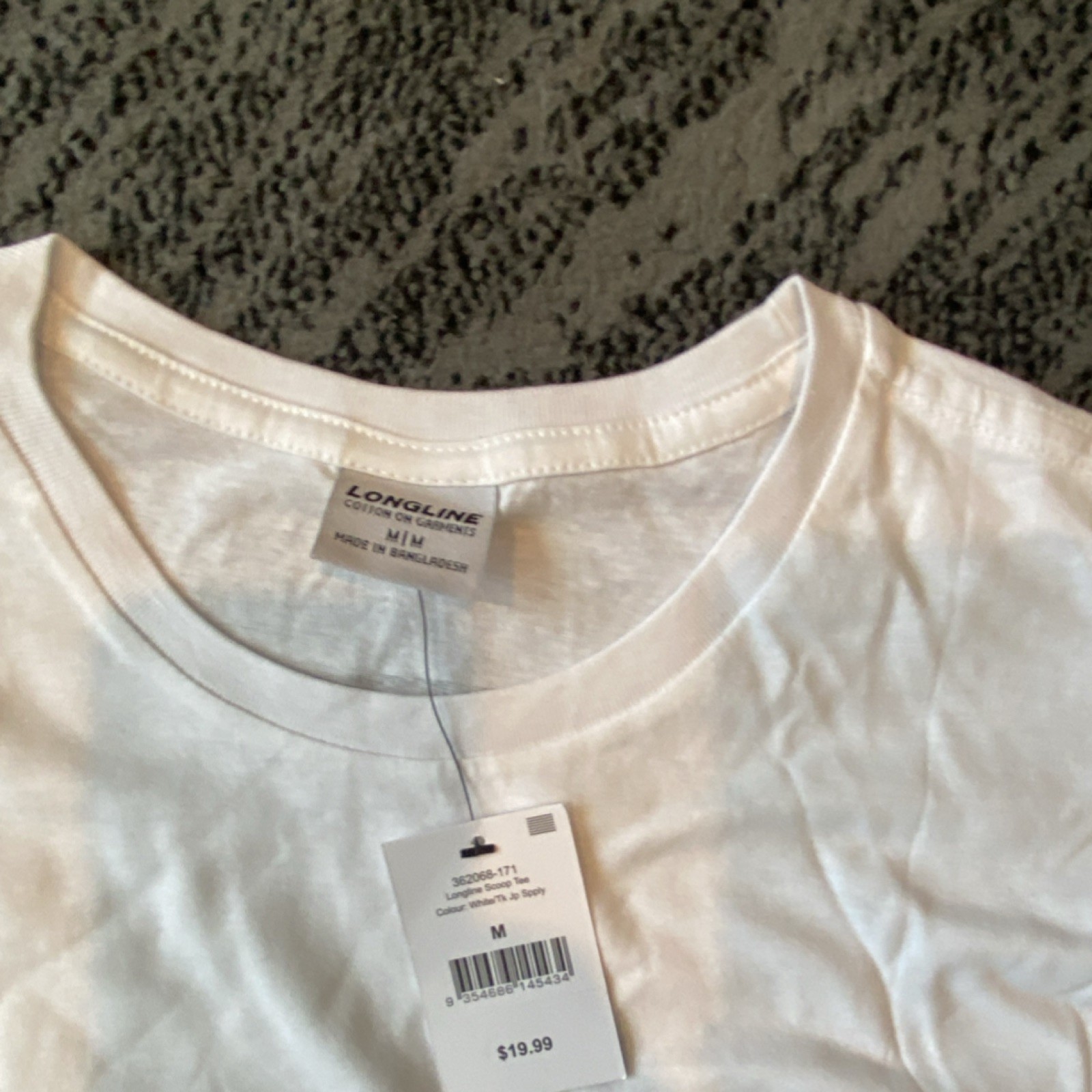 Longline Men’s M White Solid Graphic Logo Crew Neck Short Sleeve T-Shirt