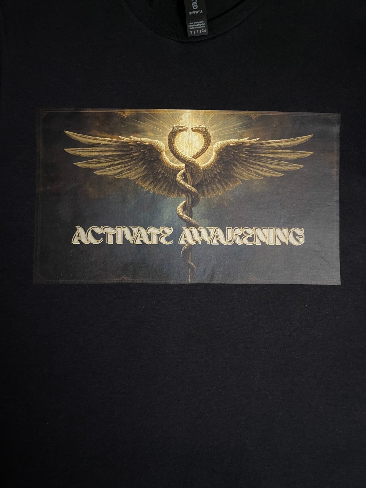 DTF Custom Made – ACTIVATE AWAKENING Short Sleeve T-Shirt – Black SML
