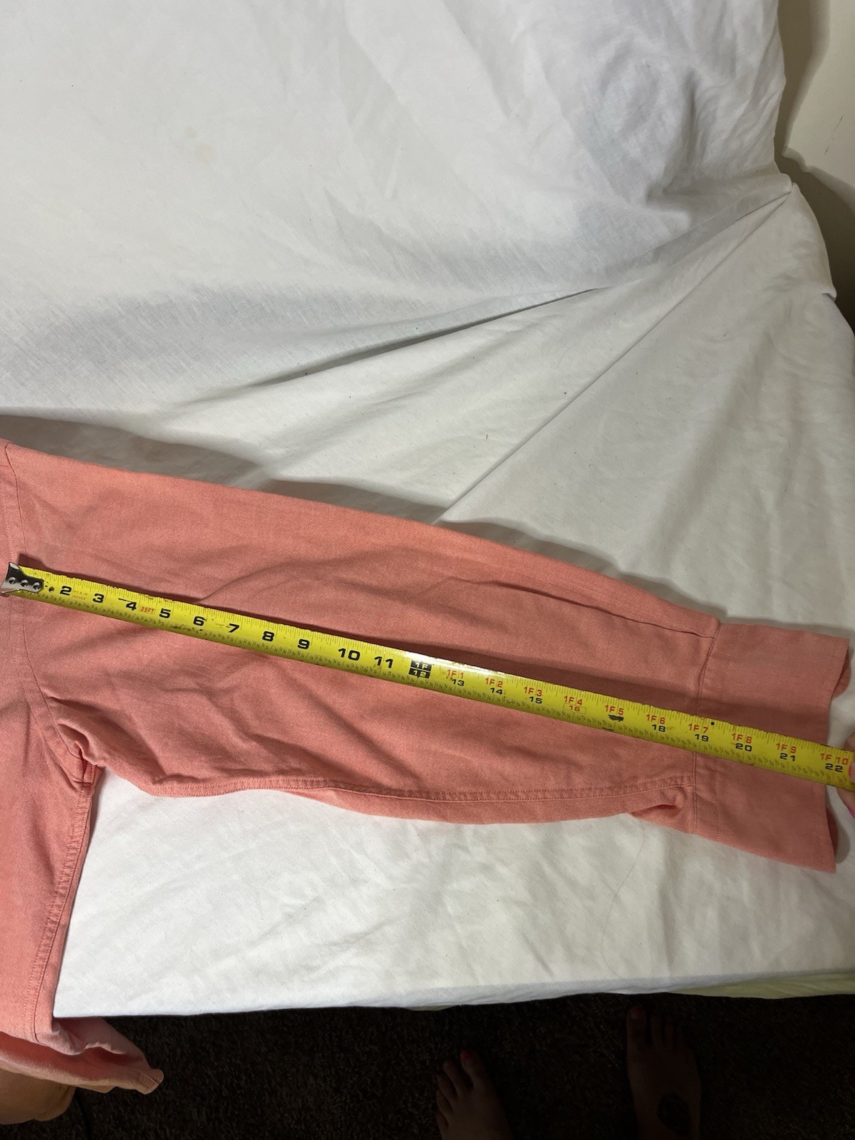 Tommy Hilfiger Men’s Orange Cotton Solid Dress Shirt Pockets 16.5 32-33