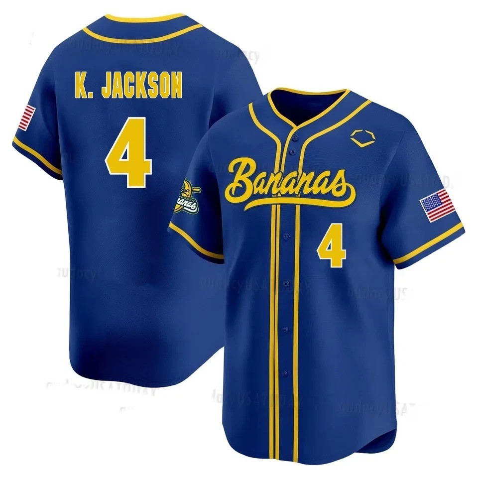 NEW Savannah Bananas KJ Jackson #4 Baseball Jersey Shirt All Size AB34
