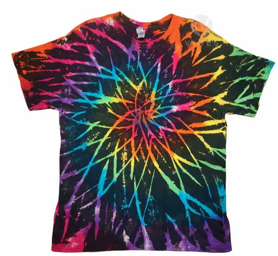 Rainbow Star Mandala Spiral Tie Dye T-Shirt Unisex Festival Hippie Tee