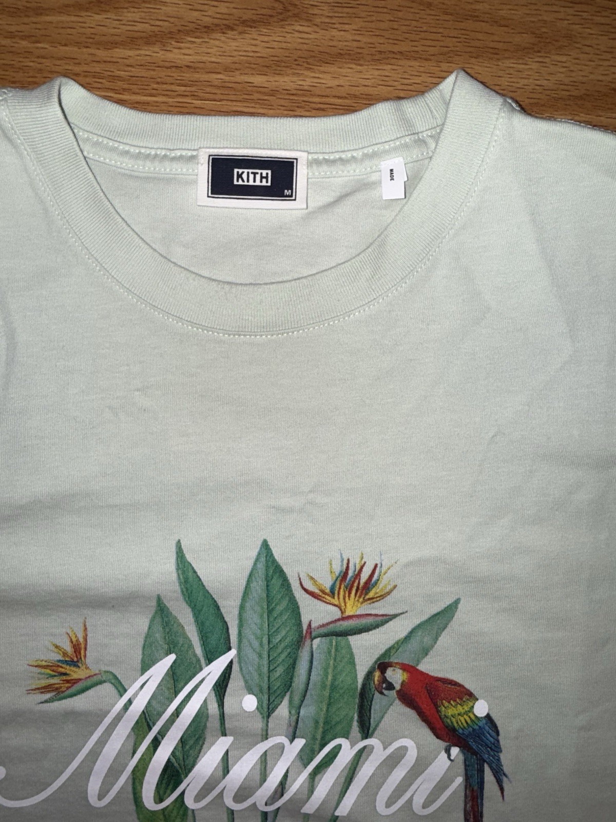 Kith Miami Design District Exclusive Macaw Tee Shirt Adult medium Zen Mint Green