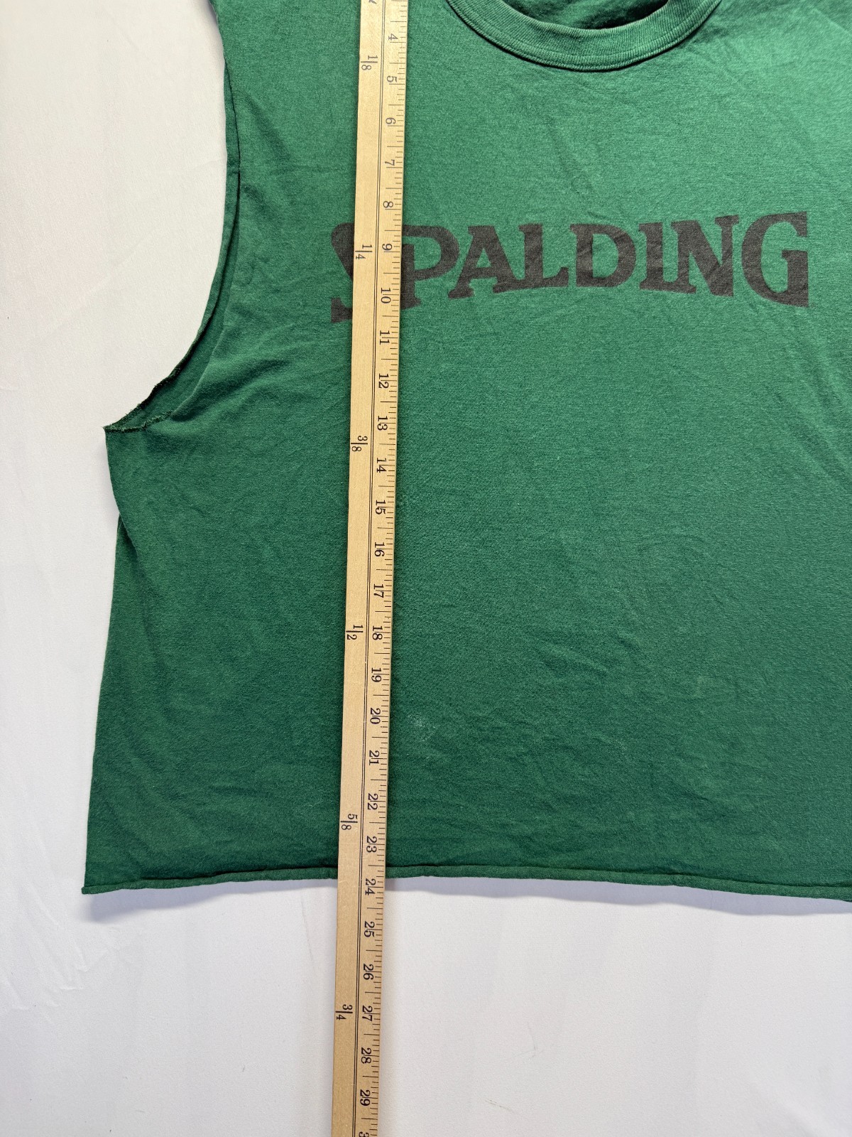 Spalding Tank Top Mens Large Green Graphic Print Spellout Logo Cotton Everyday