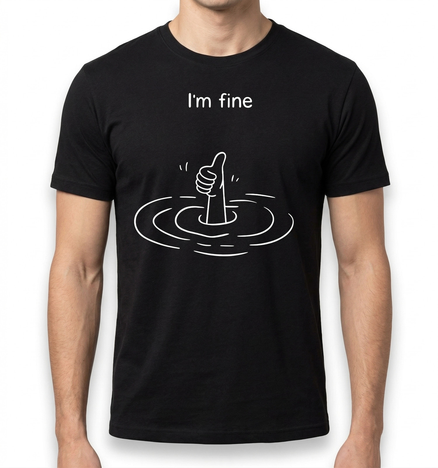I’m Fine Funny T-Shirt Sarcastic Humor Shirt Minimalist Graphic Tee