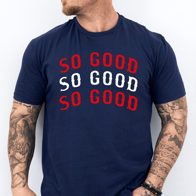 SO GOOD | Boston Baseball themed Ring Spun Cotton T-Shirt