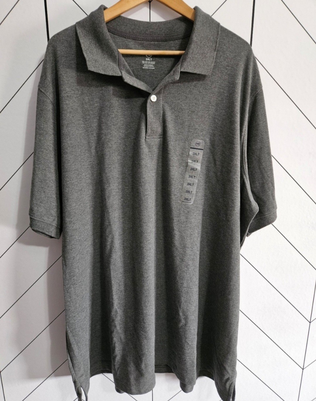 NWT HB by DXL Dark Grey Polo Shirt, Men’s 3XLT
