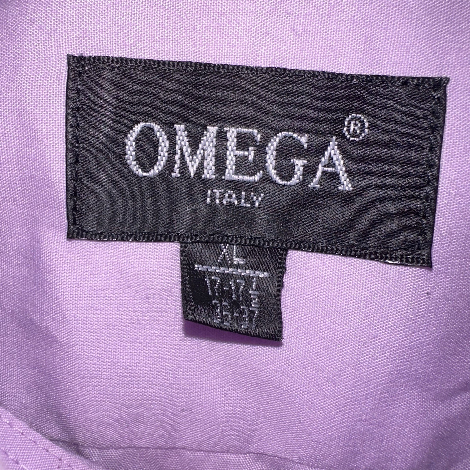 Omega Italy Dress Shirt XL Lavender/Purple Button Front 17-17.5 36/37 LongSleeve