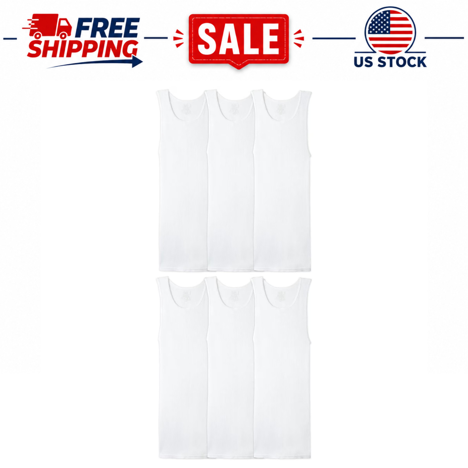 Fruit of the Loom Men’s Cotton A‑Shirt Tank Top Undershirts,Sizes S-2XL