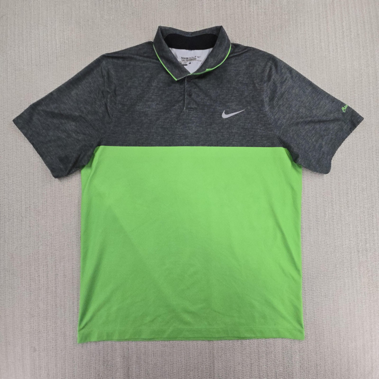 Nike Golf Polo Shirt Mens Large Green Dri-FIT Beau Rivage Casino Mississippi