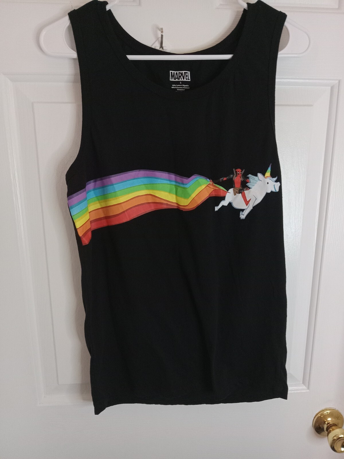Marvel Deadpool Tank Top Iconic Rainbow Graphics Comfortable stylish Small Men