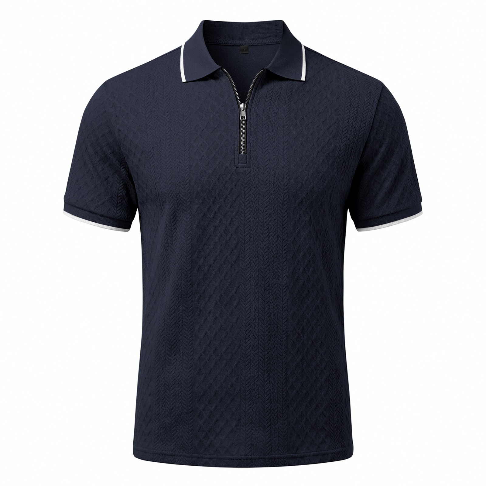 Summer Retro Loose Zipper Lapel Polo Shirt