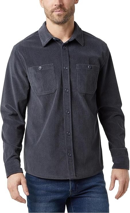 32 Degrees Heat Men’s Chest Pocket Button-Up Shirt, Blue, Size M