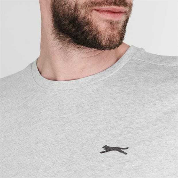 Mens Slazenger 100% Cotton Plain Crew Neck T Shirt XS S M L XL XXL 3XL 4XL BNWT