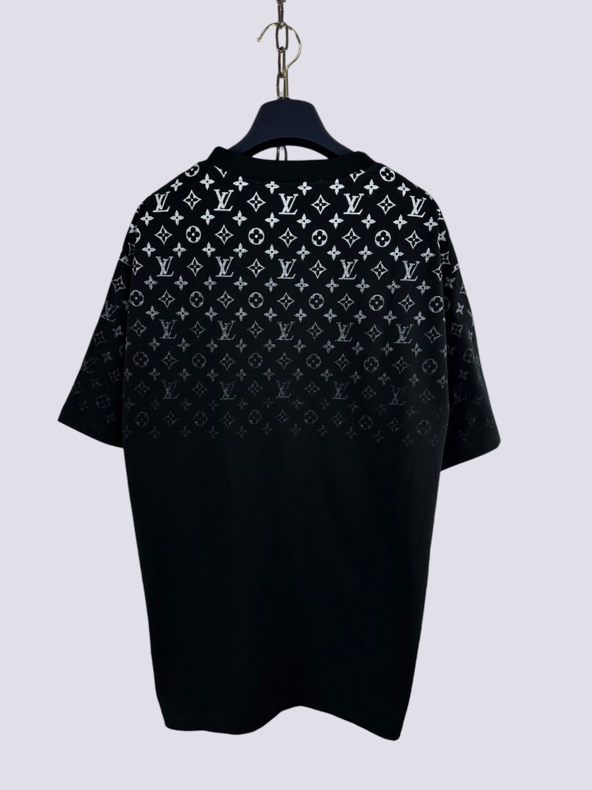 Louis Vuitton LV Monogram Logo Gradient Cotton Crewneck T-Shirt Black Size M