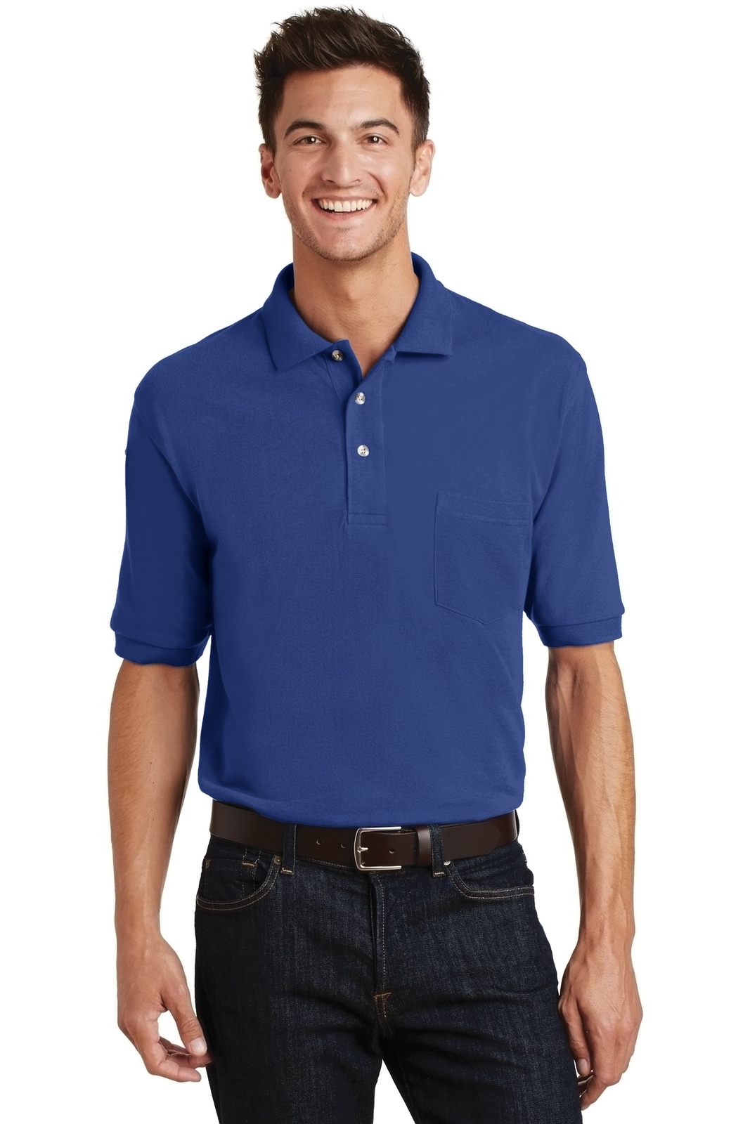 Port Authority K420P Mens Short Sleeve Heavyweight Polo Shirt with Pocket