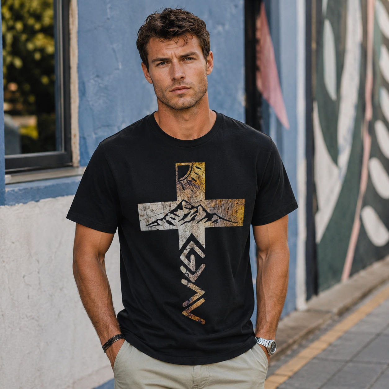 God Greater Than Highs and Lows T Shirt Christian Cross Faith Graphic Tee