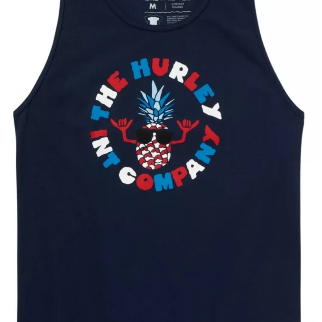 HURLEY MENS EVERYDAY WASHED PINEAPPLE SHAKA TANK TOP SIZE XL