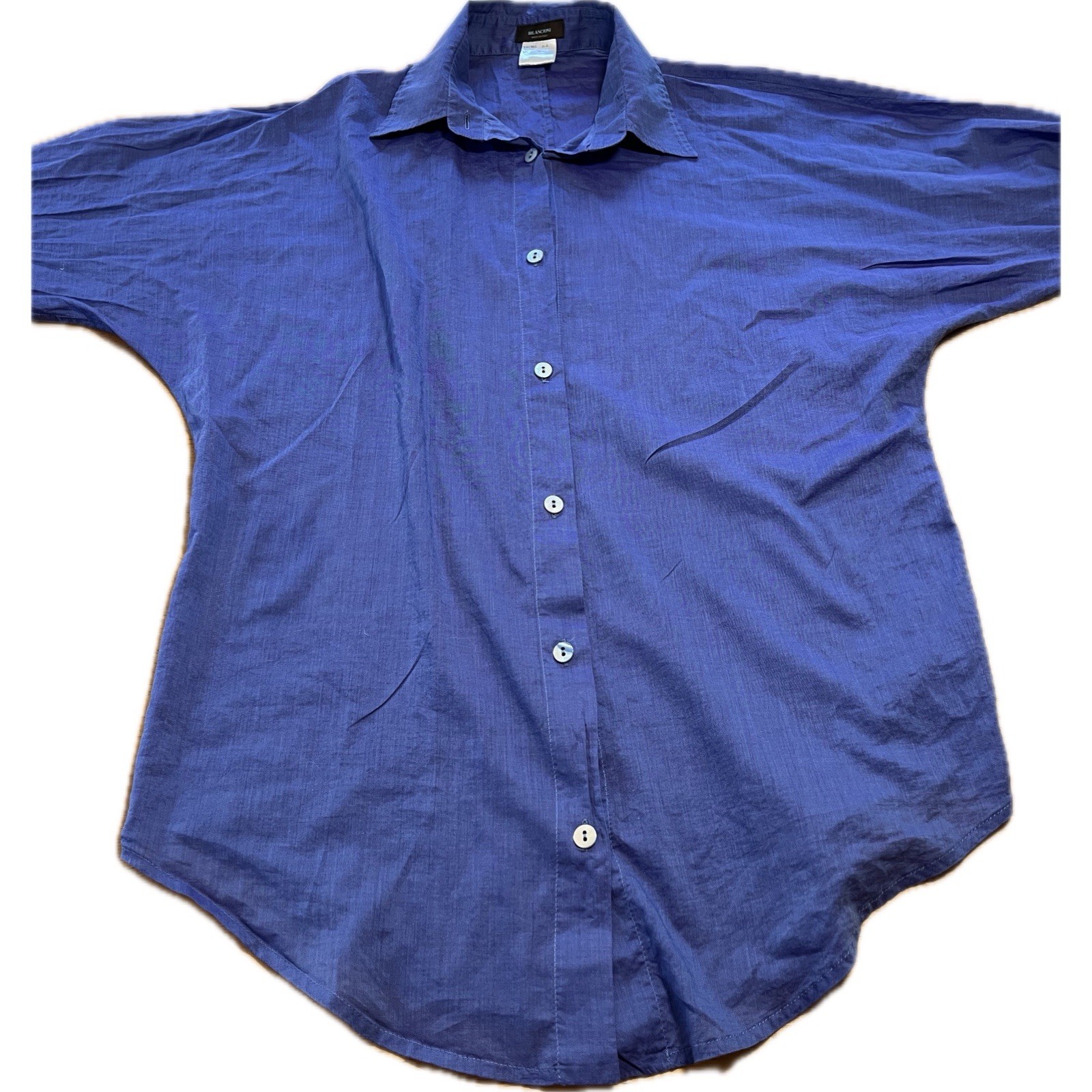 BILANCIONI Men’s Cottton Button Down Indigo Size 40 US Medium
