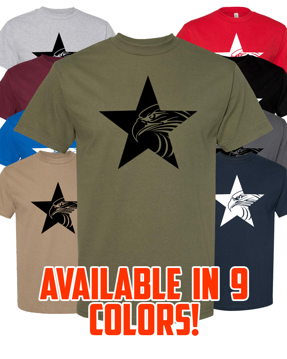 AMERICAN EAGLE STAR T-Shirt Multi Colors S-XL FREE S&H! patriotic usa