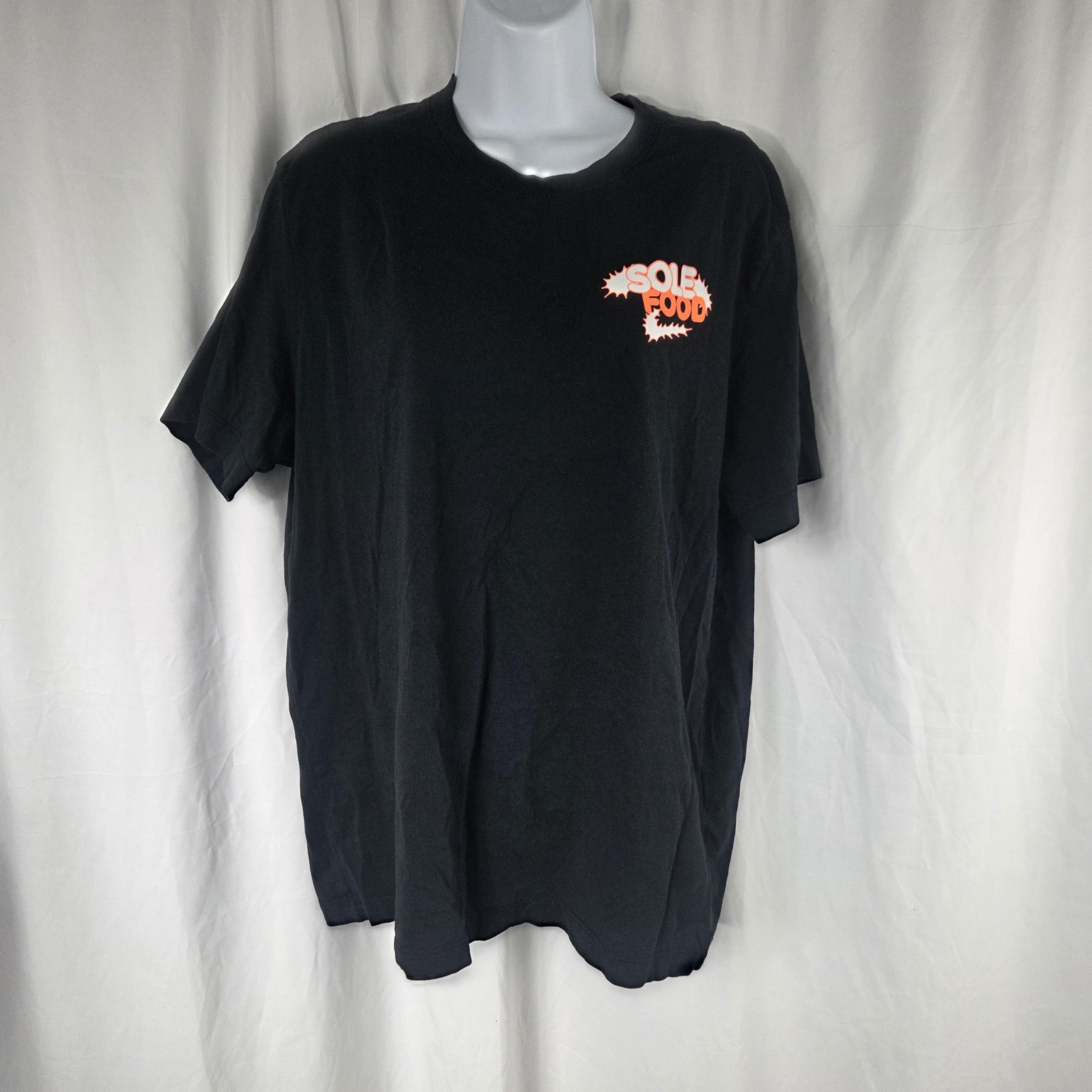 Nike Shirt Mens Large Black Sole Food Burger Graphic Nike Tee 100% Cotton