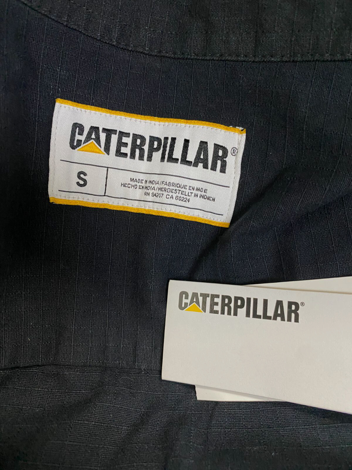 Caterpillar Men’s Black Solid Long Sleeves Utility Shirt Size Small