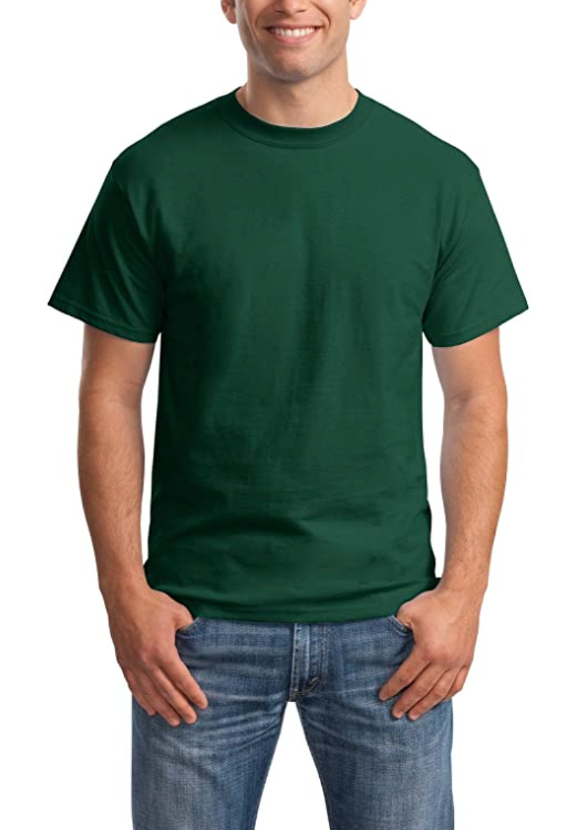 HANES Men’s Beefy Heavyweight Short Sleeve T-Shirt/Tee O5180 Sz 3XL Forest Green