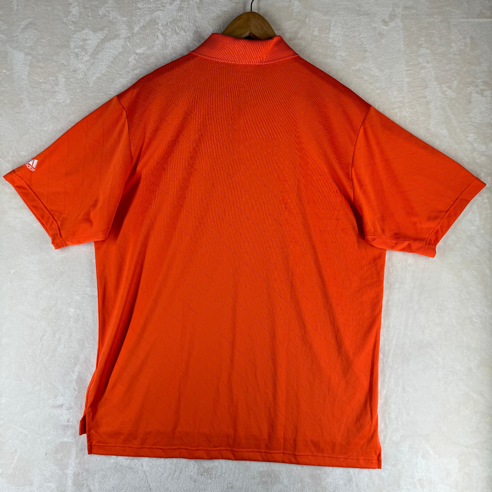 Adidas Golf Climacool Men’s Size L Solid Orange Stretch Athletic Polo Shirt