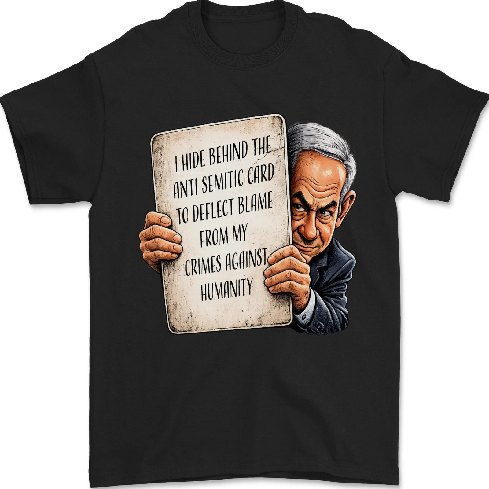 Benjamin Netanyahu Free Palestine Iran USA Israel Anti War Gulf US Mens T-Shirt