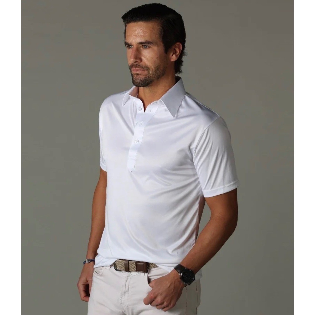 Collars & Co Mens Size XL Dress Collar Polo White Relaxed Fit Performance NWT