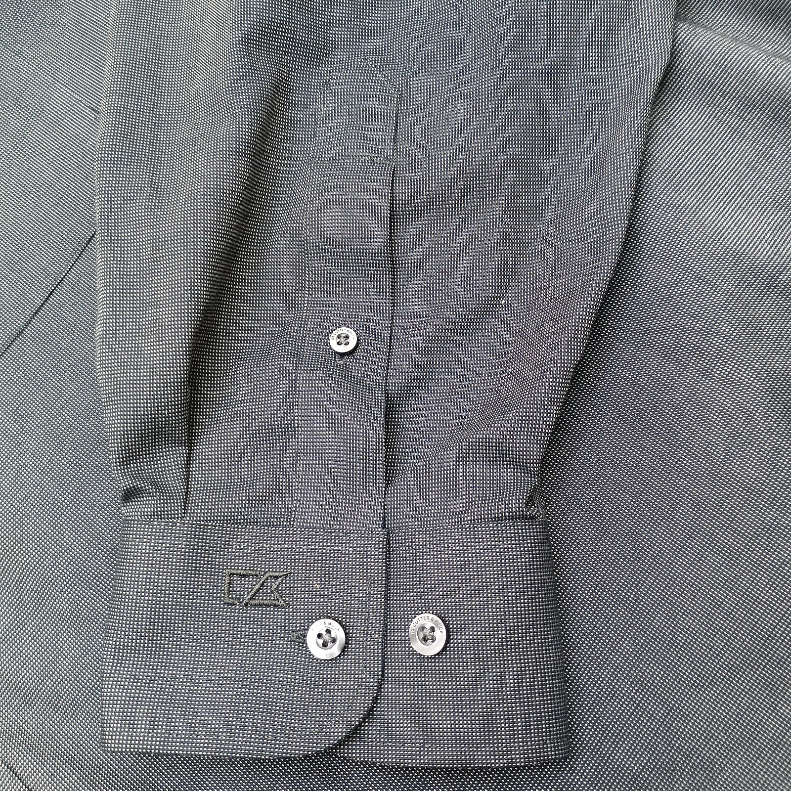 Cutter & Buck Easy Care Oxford Button Down Shirt Gray 4XT Big Tall Business