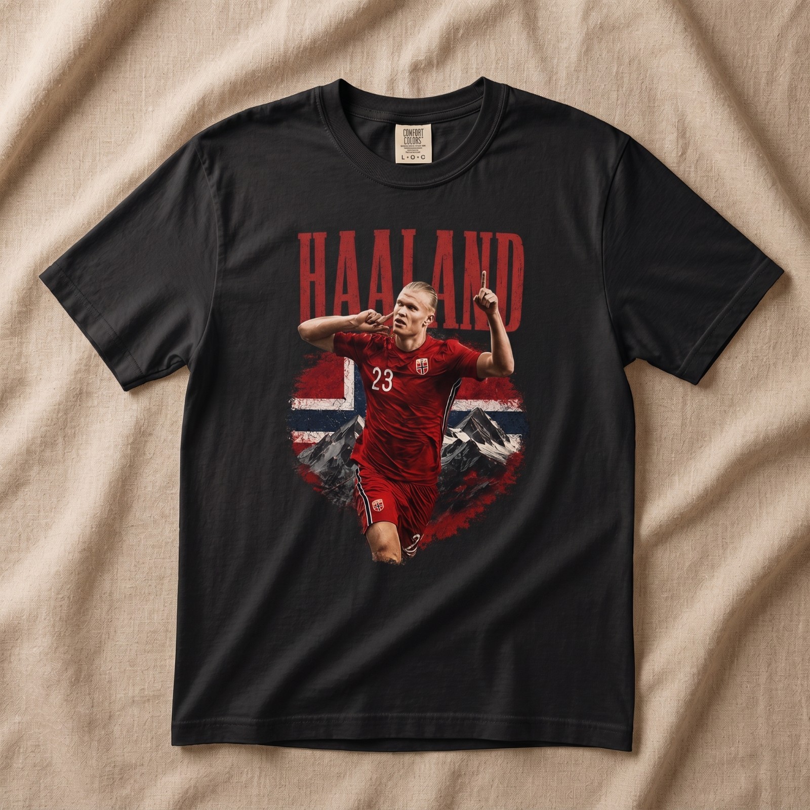 Erling Haaland Illustration Comfort Colors, Soccer Fan Tee