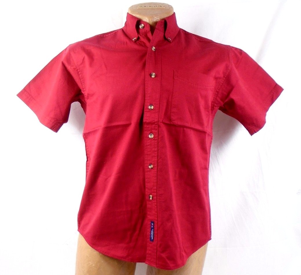 Port Authority Short Sleeve Twill Button Down Bright Burgundy Small S500T 581A