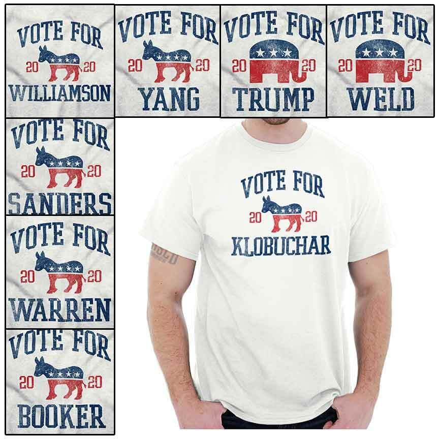 Vote Booker 2020 President Democrat Election Adult Short Sleeve Crewneck Tee