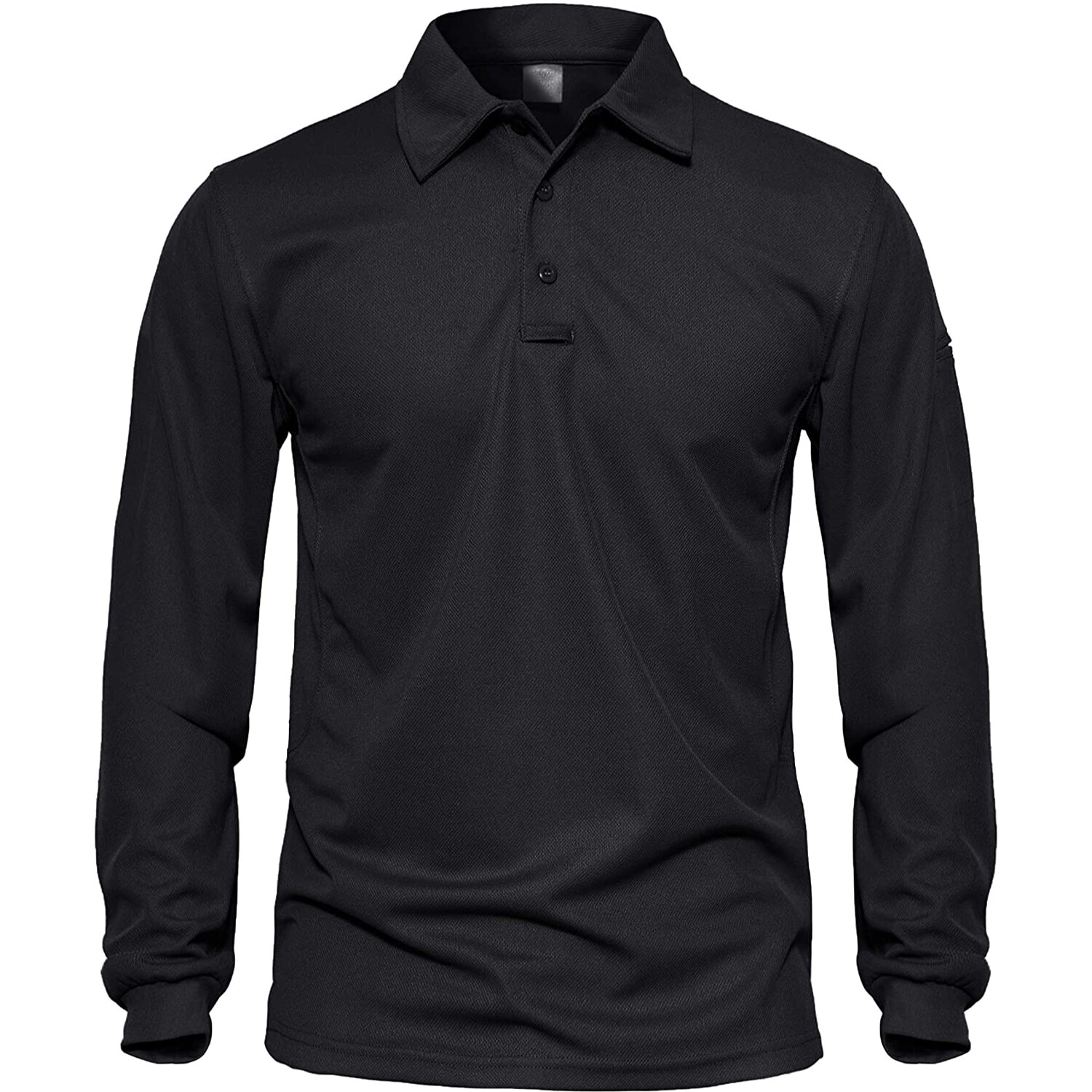 Mens Long Sleeve Polo Shirts Quick Dry Performance Breathable Casual Work Golf T