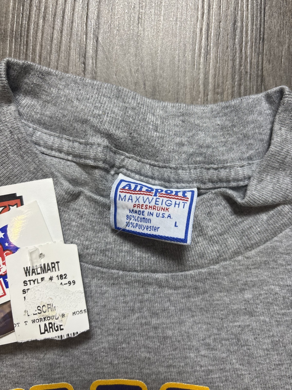 Vintage Deadstock 1999 Randy Moss Double Sided Graphic Tee | Size L Made in USA