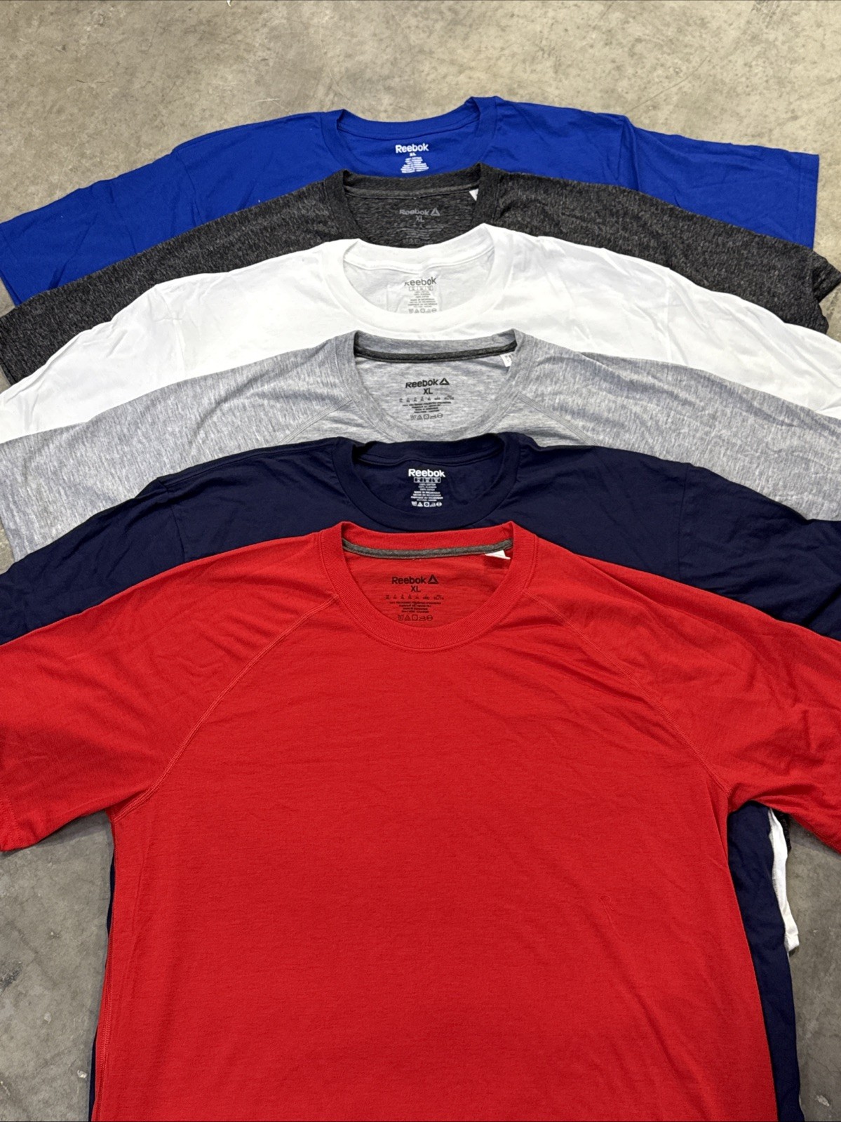 Reebok Men’s Short Sleeve 6 Pack New T-Shirt, Size MEDIUM (6 Colors Pack)