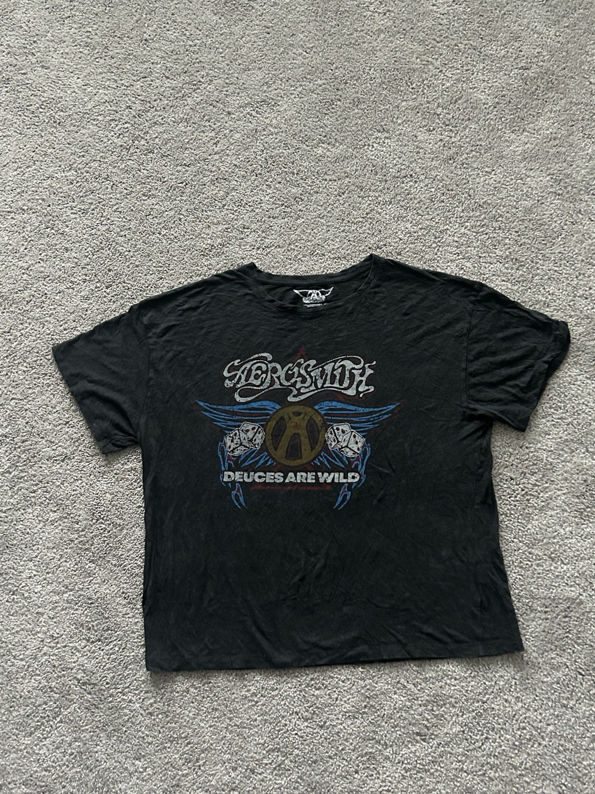 Aerosmith Band Graphic T Shirt XXL Deuces are Wild Logo Wings Dice Classic Rock