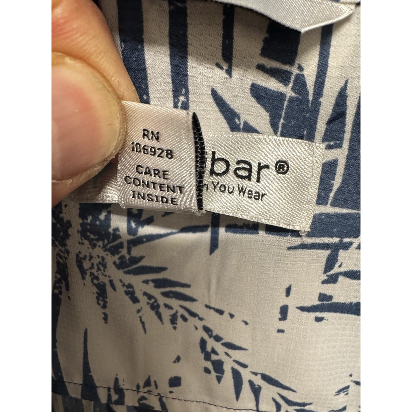 Coolibar Mens XXL UPF 50+ Sun Protection Shirt Navy Tropical Palm Button Down
