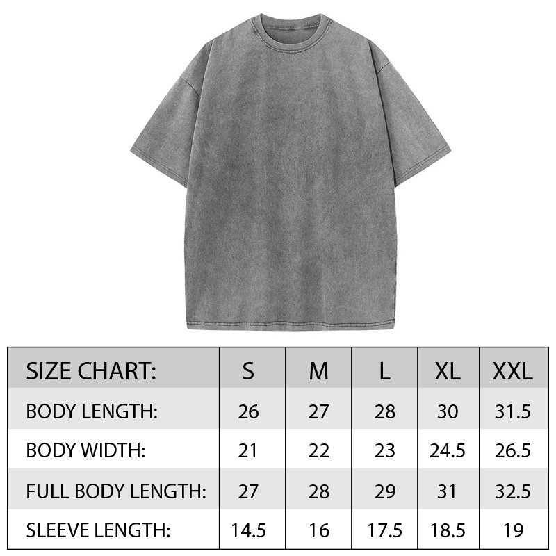 Vintage Acid Washed Oversized Drop Shoulder Heavyweight Streetwear Black T-Shirt