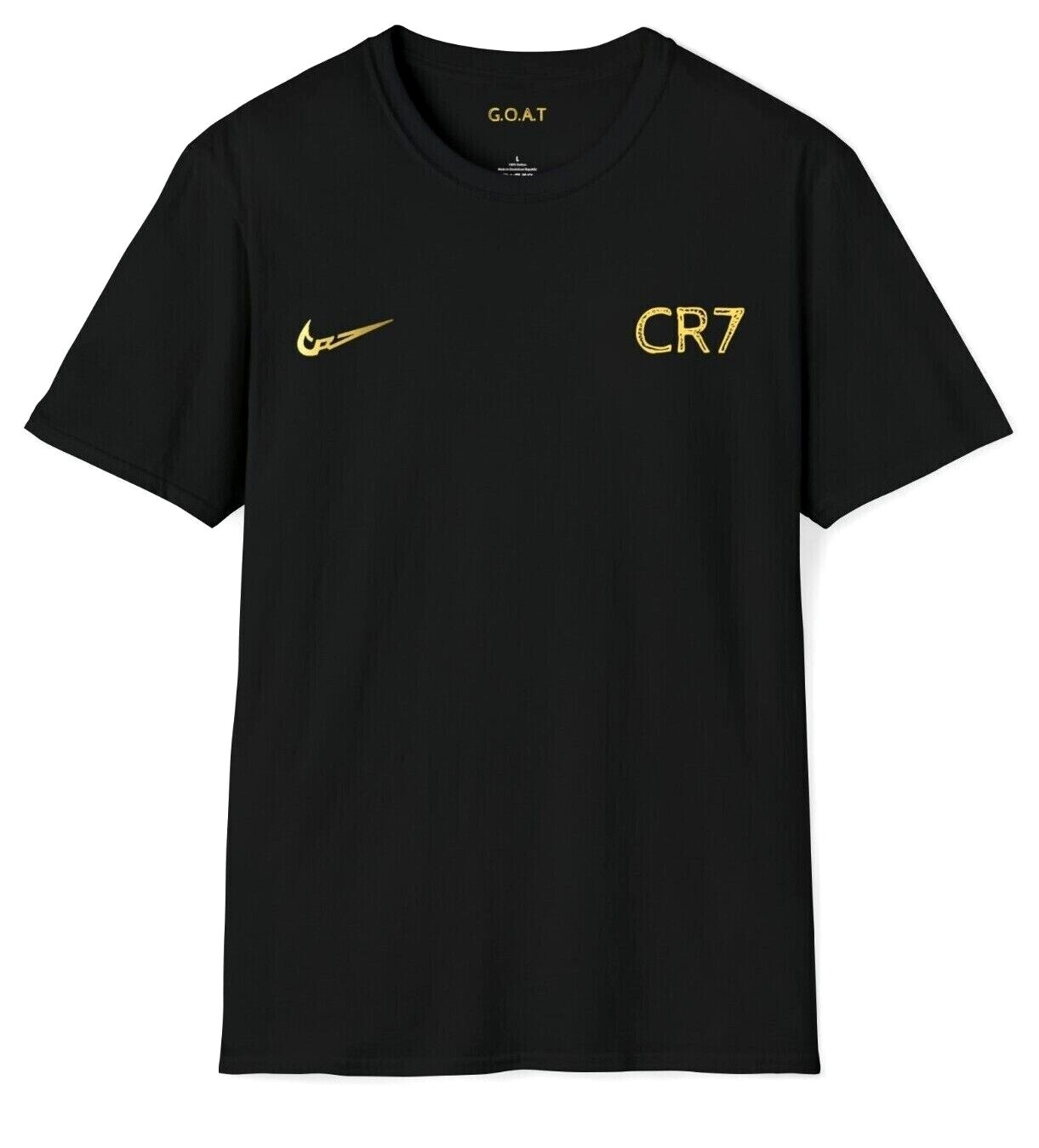 CR7 Gold and Black T-Shirt, Sport Tees, Ronaldo T-shirt