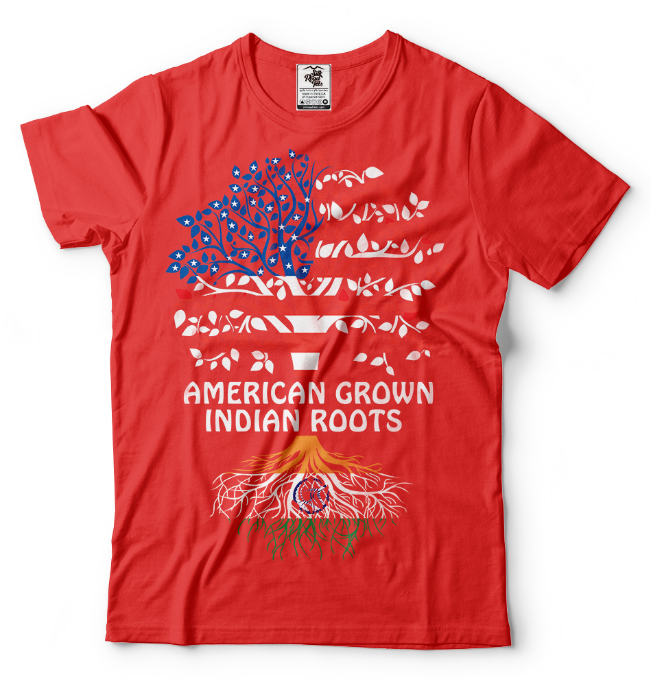 Indian Roots T-shirt American Grown Indian Roots Indian Heritage Tee shirt
