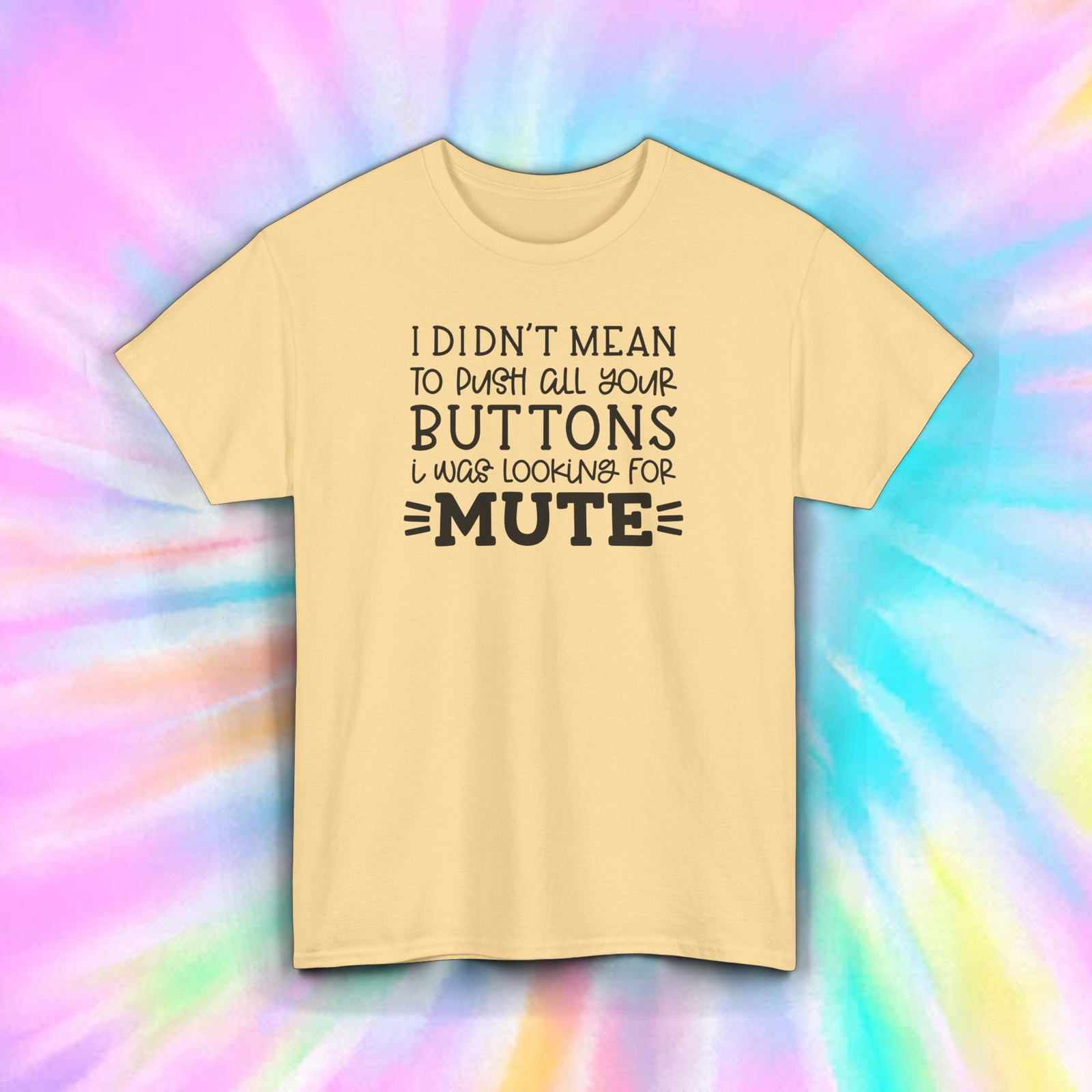 Funny Sarcastic Mute Button T-Shirt Introvert Humor Statement Tee S-5XL