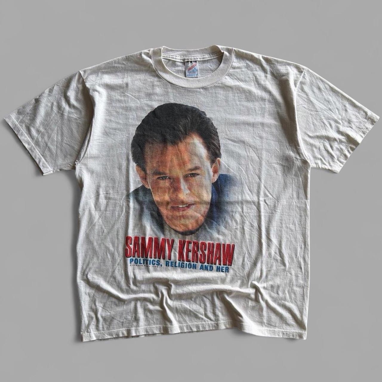 Vintage 1996 Sammy Kershaw Politics, Religion, & Her Country Music T-Shirt XL