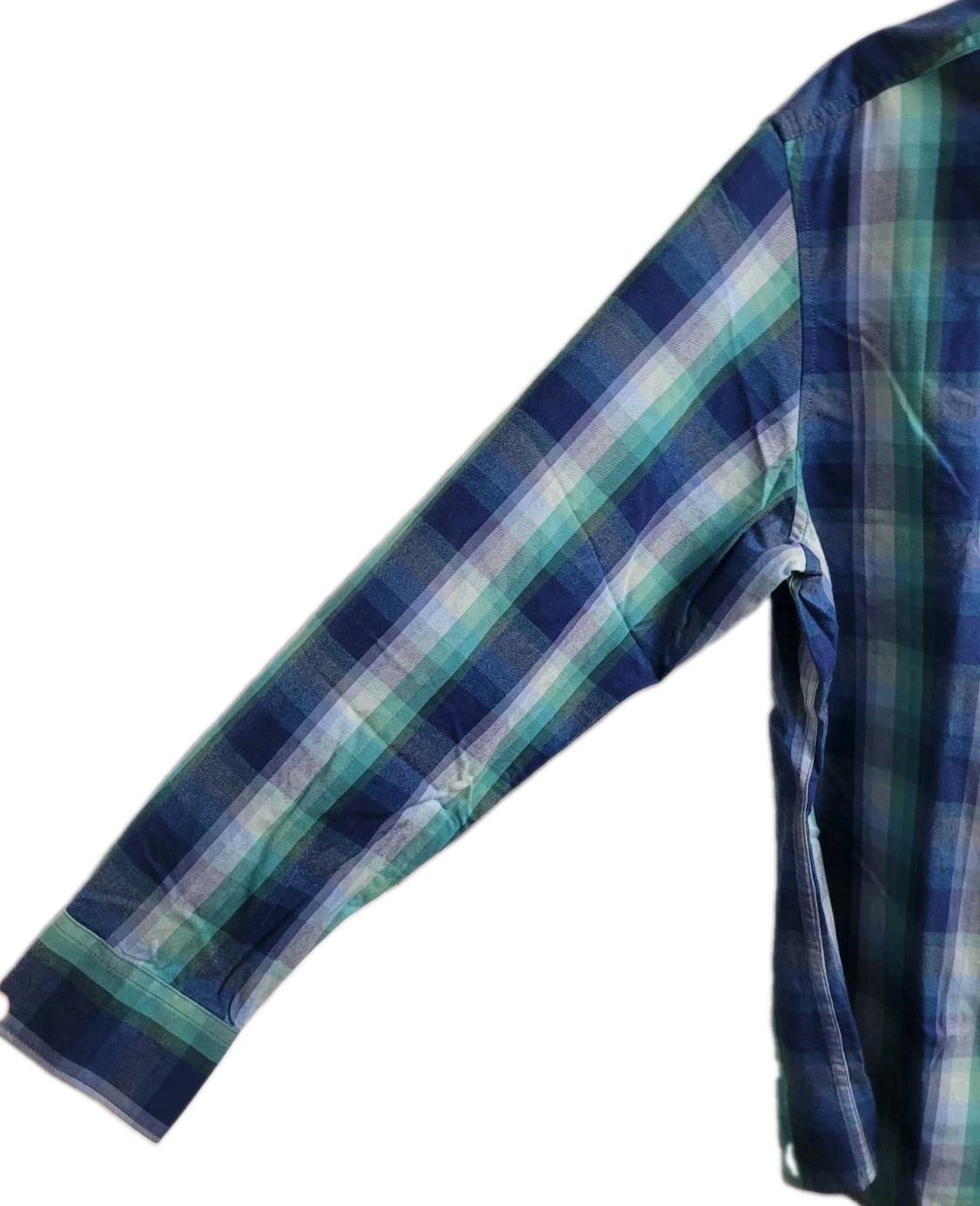 NWT Tommy Bahama Jeans Island Crafted Plaid Shirt XL Blue Green Modern Fit