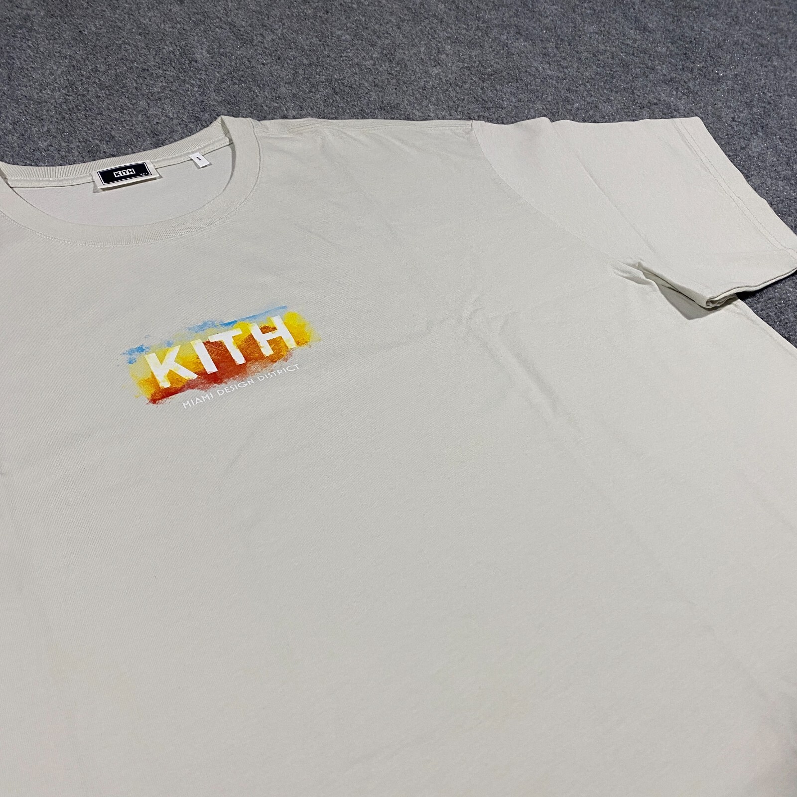 Kith Miami Design District Exclusive Box Logo Tee Shirt Adult XXL Chalk Beige