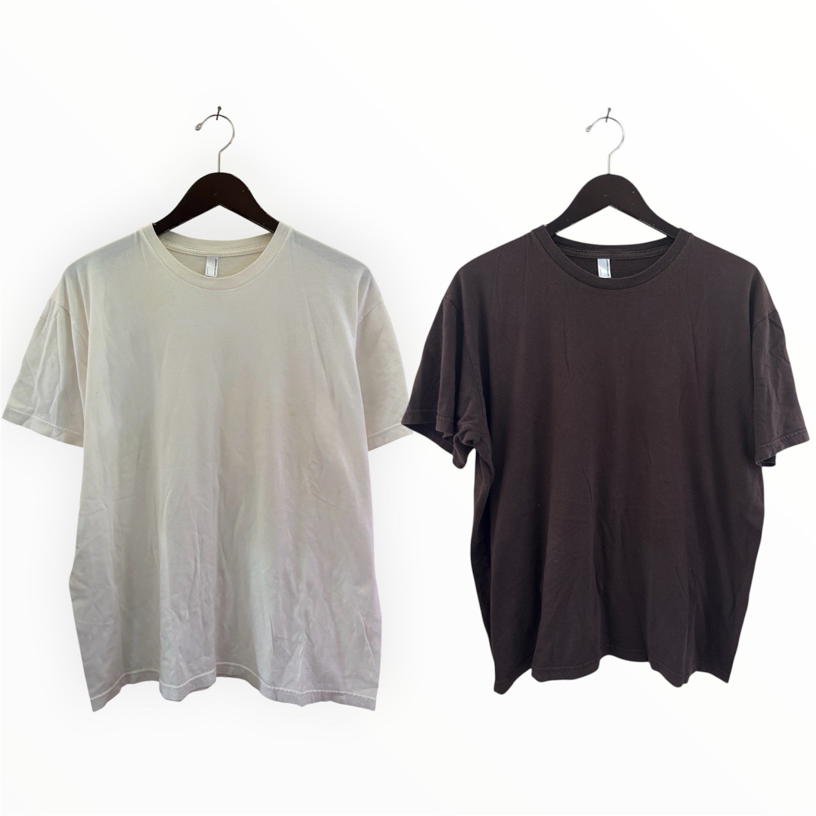 pair of OG american apparel crewneck t-shirts mens size XL made in USA GUC