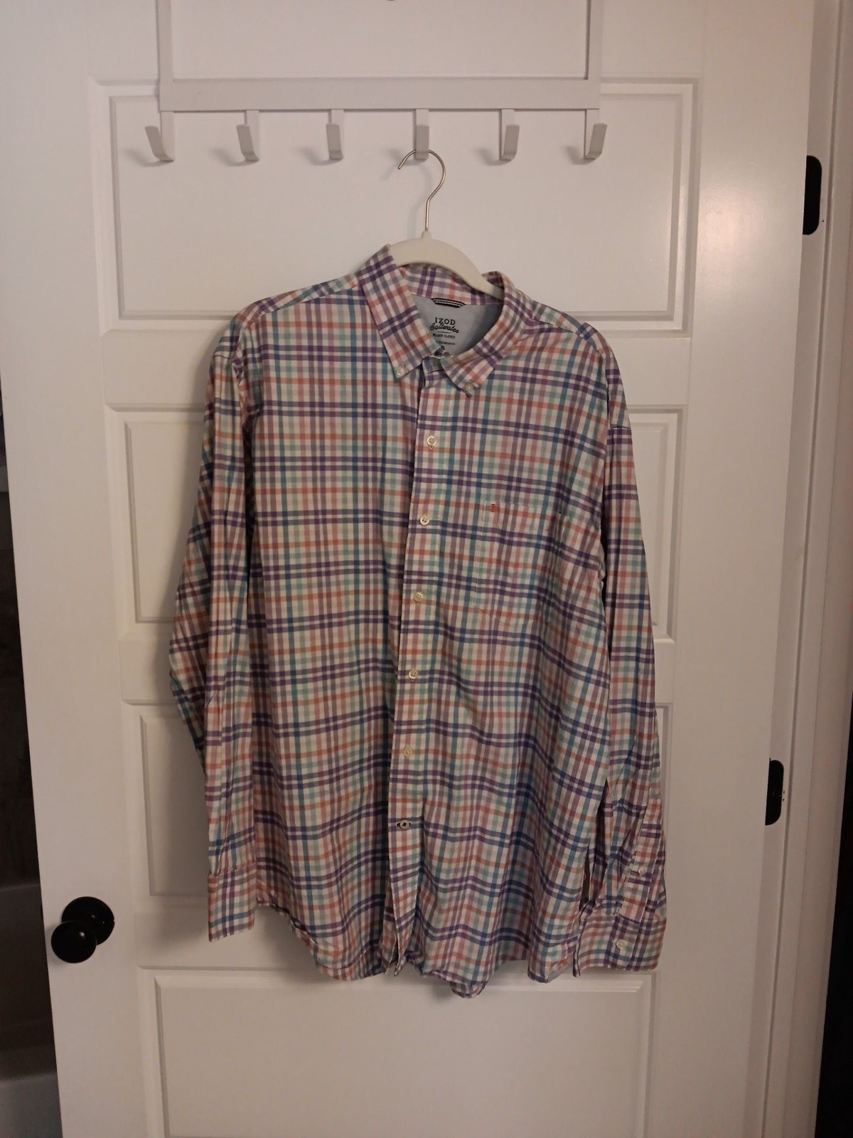 IZOD Saltwater Relaxed Classics Men’s Plaid Long Sleeve Button Down Shirt