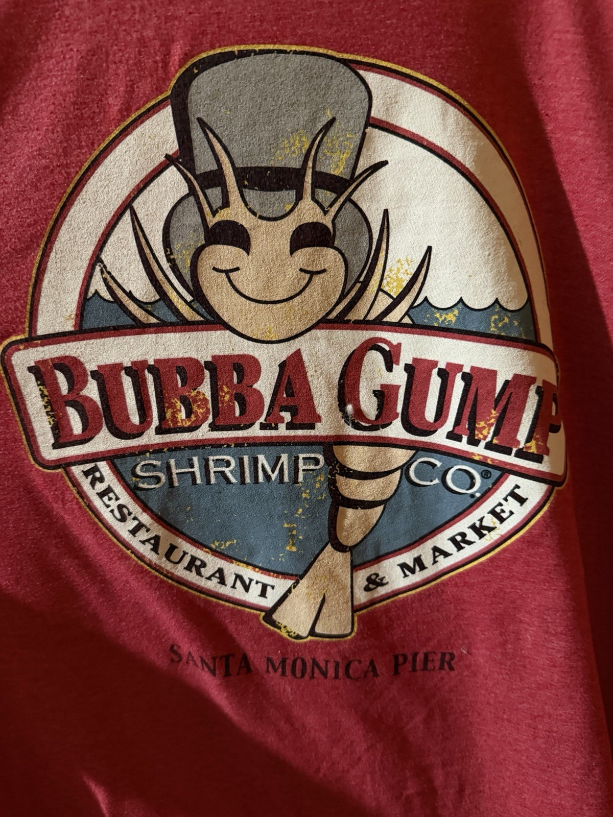 Bubba Gump Shrimp Co Santa Monica Pier Red Men’s Tshirt XL