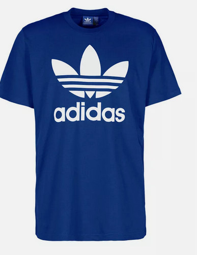 ADIDAS Vintage Trefoil Logo ROYAL BLUE Regular Fit Short Sleeve T-shirt NWT