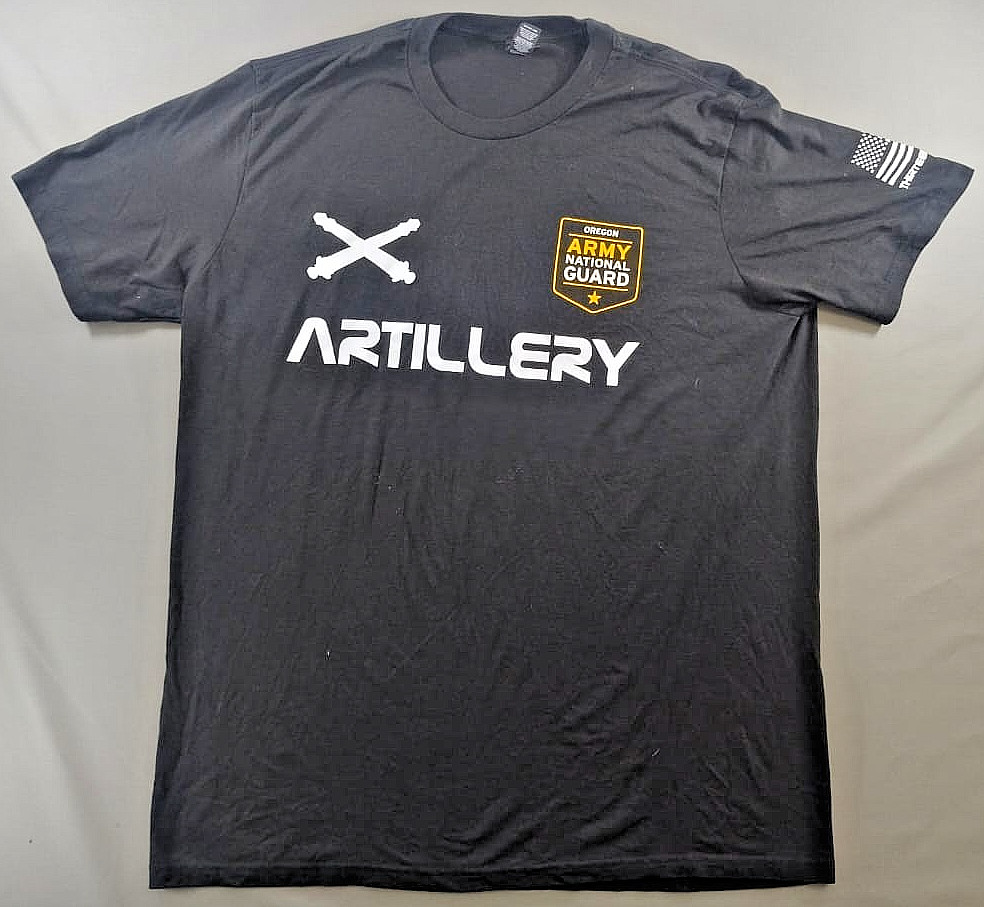 District Perfect Tri Oregon Army National Guard Artillery T Shirt Black XL Milit